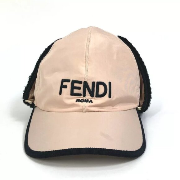 FENDI FXQ679 logo Flight cap With bore hat polyester pink main image 7